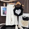Traje de Verano para Niñas Camisola para Niñas Chaleco sin Mangas Estilo Coreano para Niños Pantalones de Pierna Ancha Conjunto de Dos Piezas Nuevo Estilo 2025