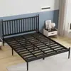 Cama de ferro forjado dourada moderna e estilosa estilo europeu, cama de ferro espessada 1,35m solteiro/casal estrutura de ferro