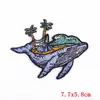 Parches bordados de ballena de color de dibujos animados del fabricante en stock, pegatinas para bricolaje con adhesivo, lavables, pegatinas para tela de ropa