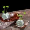 Creative cerâmica pequeno vaso hidropônico flor imitação de pedra mini grés pequena flor Zen home desktop ornaments
