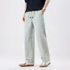 Pantalones Casuales de Seda de Hielo de Secado Rápido para Hombre, Verano 2026, Delgados de Pierna Recta, Corte Holgado con Efecto de Caída, Cintura Elástica con Cordón, Estilo Deportivo