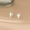 Pendientes de Corazón Esmerilado Incrustados con Diamantes de Plata de Ley S925 Nalan, Exquisitos, Sencillos, Modernos y Elegantes Pendientes para el Día a Día M08197
