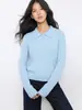 BW Pedido Suéter de Punto Trenzado Estilo Coreano Cuello Polo para Mujer 2026 Otoño Nuevo Sentido del Diseño Nicho Manga Larga