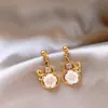 Nuevos Pendientes Dorados Huecos Estilo Chino Calabaza para Mujer Pendientes de Primavera Florales Micro-Adornados Diseño Pendientes de Nicho de Gama Alta