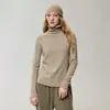 100% cachemir puro, nueva colección otoño 2026, suéter de punto simple y elegante con cuello de volantes, diseñado para mujeres