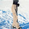 Pantalones de Esquí Gruesos con Forro de Polar, Corte Holgado, para Mujer, Resistentes al Viento, Negros, Doble Tabla, Deportivos, para Exteriores, Tallas Grandes para Hombre