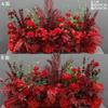Nueva boda fila de flores a gran escala simulación flor de seda decoración terminada fila de flores de eucalipto pasillo de pasarela arte floral de boda