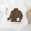 Suéteres para Niñas y Niños, Prendas de Punto Pulóver, Camisa Base de Cuello Alto Engrosada, Prendas de Punto para Niños Pequeños con Forro de Vellón