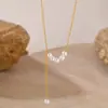INS Collar de Acero de Titanio Francés con Borla y Perlas para Mujer Diseño de Nicho Versátil Sentido del Diseño Cadena para Clavícula de Lujo Ligero Joyería de Acero Inoxidable