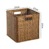 Cesta de almacenamiento de mimbre sintético ropa sucia juguetes bocadillos artículos varios cesta de almacenamiento tejida en bambú hogar sala de estar mueble de TV escritorio completo