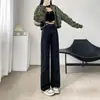 Jeans holgados de cintura alta gris oscuro nuevos para mujer primavera y otoño 2024 pantalones de moda adelgazantes con cintura ajustable pantalones de arrastre