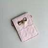 Bolsa para Tarjetas con Lazo de Perlas y Diamantes, Funda para Teléfono, Estuche para Tarjetas, Billetera Pequeña Estilo Chanel