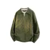 Suéter de Punto Falso de Dos Piezas con Cuello Chal Retorcido para Hombre en Otoño e Invierno Nuevo Estilo Perezoso Engrosado Punto de Cuello V Top Holgado