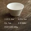 Tigela Cônica Off-White de 4,8 polegadas Tigela de Sobremesa Tigela de Açúcar e Água Porcelana Branca Dehua Tigela de Arroz Tigela de Sopa Cerâmica Tigela Pequena para Macarrão