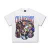 Primavera y Verano 2025 Nuevo Transfronterizo Liga de Campeones 2015 Camiseta de Algodón Pesado de Manga Corta para Hombre y Mujer Americano Vintage Lavado Viejo