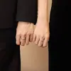 Anillo de Pareja Serpiente Gemela Pareja Masculina Femenina Lujo Ligero Nicho Sentido de Alta Gama Plata de Ley s925 Pareja Precaución Este Año Zodiaco Serpiente