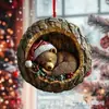 Decoraciones Navideñas Transfronterizas de Búho y Mapache Nuevas, Adornos para Árbol de Navidad, Colgantes Pequeños Planos 2D Acrílicos