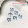Joias para Unhas Artísticas Gato Kt de Chapéu Popular Desenho Animado Cabeça de Gatinho de Resina Vermelho Rosa Azul Diamante para Unhas DIY Usável Acessórios