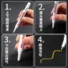 Pluma Pincel de Pintura al Óleo de 12 Colores Jeringa Secado Rápido Impermeable Resistente a Altas Temperaturas Pluma Pincel de Pintura para Retoque de Coche Dibujo Pluma de Pintura Modelo Acrílico Coloreado