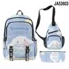 Producto Nuevo Sanrio Perro Orejón Perro Canela Cinnamoroll Mochila Escolar Mochila Estuche para Lápices Bolso de Hombro Set de Tres Piezas