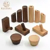 Venta al por mayor de fábrica Ganchos Creativos de Madera Maciza Entrada de Pared Abrigos y Sombreros Ganchos de Madera Cónicos de Haya Sin Taladro