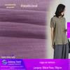 Tecido para Camisa Meteor Wrinkled Poliéster-adesivo Misturado Entrelaçado Imitação Lyocell 110g Primavera e Outono Chiffon Crepe