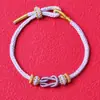 Pulseira Semiacabada Tecida à Mão, Joia Dourada Usável, Contas, Presente de Dia dos Namorados Chinês para Melhor Amigo/Casal