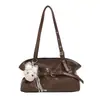 Bolsa de Ombro Casual Simples Estilo Coreano para Mulheres 2026 Nova Coleção Primavera Couro com Cera de Abelha Bolsa de Mão de Ombro Bolsa Tote para o Dia a Dia