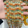 Cuentas de Disco de Ágata Verde Aventurina y Seda Dorada, Cuentas de Barril, Cuentas Redondas Materiales para Accesorios de Joyería DIY Cristal Natural Cuentas de Buda Retorcidas a Mano Venta al por Mayor