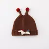 Chapéu de Lã para Bebê Outono e Inverno Super Fofo Bola de Pelo Pequeno Tentáculo Chapéu Pulôver Chapéu de Tricô para Bebê Recém-nascido Inverno