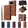Funda de cuero para teléfono móvil Pixel 8Pro, billetera con cremallera esmerilada multitarjeta Google 7A, color rojo Mi Note12