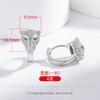 Pendientes de circonita con incrustaciones de cobre y hebilla de oreja de leopardo con incrustaciones de diamantes y personalidad de hip-hop para mujeres europeas y americanas. Elegantes pendientes para mujer.
