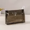 Bolsa Cosmética de PVC Tridimensional con Cierre, Bolsa para Artículos de Tocador Semi-Transparente, Bolsa de Almacenamiento Impermeable de Gran Capacidad para Viaje con Impresión de Logo