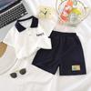 Polo de Verano para Niño Ropa Infantil 2024 Nueva Ropa Infantil Verano Moderno Conjunto de Dos Piezas de Manga Corta