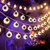 Luces de Cadena de Calabaza LED Transfronterizas, Luces de Cadena de Esqueleto Fantasma para Halloween, Luces Decorativas de Araña Murciélago para Festividades, Luces de Colores