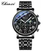 Reloj de pulsera multifuncional Chenxi para hombre, con calendario de fases lunares, resistente al agua, diseño romano, reloj de transmisión en vivo transfronteriza del fabricante para hombre