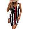 Ropa para el Día de la Independencia Ropa Europea y Americana Camiseta sin Mangas Moda Bandera de EE. UU. para el Día de la Independencia Vestido con Impresión Digital Venta al por Mayor