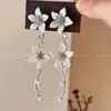 Brincos florais frescos estilo floresta para mulheres, estilo férias na praia primavera/verão, moda dopamina, brincos de tarraxa elegantes e bonitos