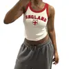 Colete Feminino Slim Retro Y2K Sem Mangas Branco Americano Sexy de Verão