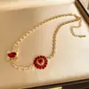 Collar con colgante redondo de circón con incrustaciones de diamantes y encaje, cadena para la clavícula minimalista, joyería de nicho de alta gama para mujer, los más vendidos en Corea y Japón