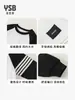 Camiseta de otoño Yingsibao para niños, top de cuello redondo para niños, ropa de manga larga holgada para niños, prenda interior de bloques de color blanco y negro