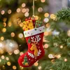 Nuevo Adorno de Media de Navidad de Papá Noel Decoración del Árbol de Navidad para el Hogar Adorno Acrílico 2D para Coche