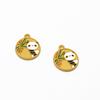 Ouro fosco gota óleo cloisonné Ruyi pulseira de contas diy colar de contas acessórios de vestuário panda auspicioso