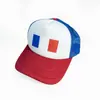 Copa do Mundo de 2026 Chapéu de Aba Curva com Bandeira da França para Fãs Nova Cor Color Block Chapéu de Sol Baseball Chapéu de Sol