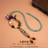 Collar de Cuenta Dzi Amarilla Natural de Nueve Ojos, Colgante de Ágata Taiwanés, Collar Trenzado para Pareja de Hombres y Mujeres, Listo para la Venta