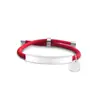 Pulseira de Corda de Mão Multicor Transfronteiriça Europeia e Americana Material em Branco Pronto para Uso Acessórios de Coração Oblíquo Gravação Presente Pulseira de Aço Inoxidável