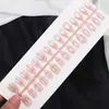 Novas Pontas de Unha Usáveis de Verão, Arte de Unha Colorida de Contorno de Alto Padrão Estilo Francês, Estilo Doce, Gentil e Luxuoso, 30 Peças em Estoque
