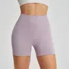 Double 6 Nylon Roupa Externa Shorts Esportivos Femininos Levanta Bumbum Corrida Comprimento Três Quartos Cintura Alta Calças Fitness Roupa de Yoga Respirável Amigo da Pele