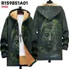 Chaqueta de Nuevo Estilo Transfronteriza con Patrones Multicolor, 47 Elementos, Cremallera, Cárdigan con Capucha, Abrigo de Algodón Polar Engrosado de Invierno con Forro Amarillo