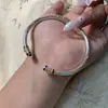 Nuevo Estilo Chino Estilo Antiguo Pulsera con Trazos Dorados Patrón de Hierba para Mujer Anillo Abierto Sólido Paz Alegría Pulsera Estilo Étnico Retro